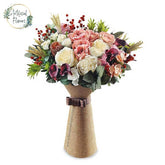 Elegant mixed flower bouquet with roses and peonies for flower delivery in Singapore