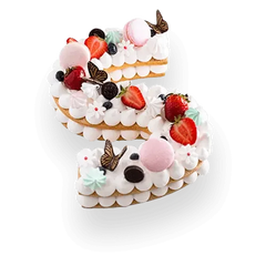 Delicious fruit-topped cake with strawberries, cream, and butterflies — perfect for flower delivery occasions