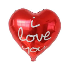 Red heart balloon with 'I love you' for romantic flower delivery gifts