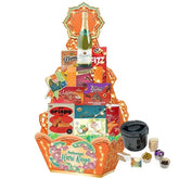 Hari Raya festive hamper with assorted snacks, rice cooker and flower delivery gift arrangement