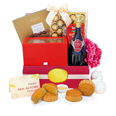 Moonlight Indulgence Mid-Autumn Gift Hamper – Peach Garden Mooncakes & Champagne