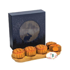 Elegant floral mooncake set with gift box, perfect for flower delivery and gifting