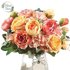 Summer-themed artificial flower bouquet in vase, perfect for flower delivery in Singapore