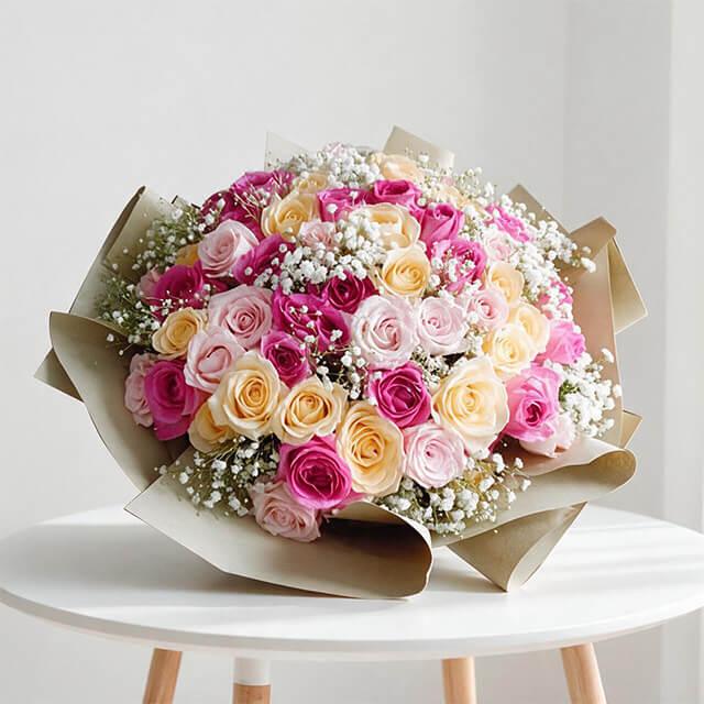 45 Mixed Roses Melting Love