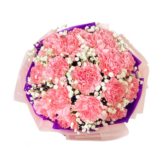 Medium Carnation Birthday Bouquet - Silky Bloom