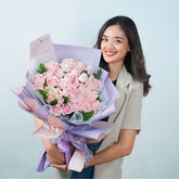 Premium Pink Roses Bouquet - Rose Eternal Blooms