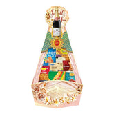 Flower delivery gift basket with assorted snacks, wine, and floral decorations
