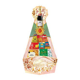 Festive gift hamper with wine, snacks, and flowers for flower delivery in Singapore
