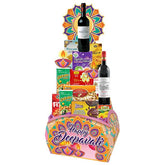Deepavali festive hamper with wine, snacks, and treats for flower and gift delivery