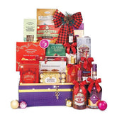 Festive hamper with elegant gift baskets, flowers, chocolates, and wine for Singapore delivery