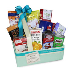 Deluxe hamper with drinks and snacks, perfect for gift and flower delivery in Singapore