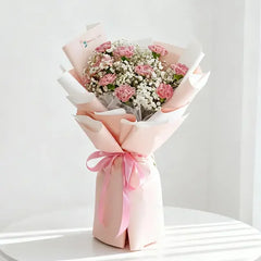 Pink Carnation Cascade Bouquet