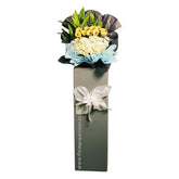 Elegant flower stand with yellow and white fresh flowers for delivery in Singapore