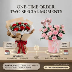 Red rose bouquet & pink rose arrangement for anniversary and birthday flower delivery