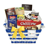 Gift basket with assorted chocolates and biscuits, perfect for delivery in Singapore