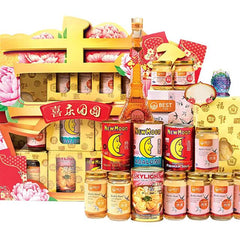 Chinese New Year hamper with festive flowers and luxury food, ideal for flower delivery gifting