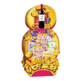 Chinese New Year festive hamper with wine and snack gifts for flower delivery in Singapore