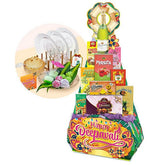 Festive Deepavali hamper with assorted snacks, sweets, and a bottle, ideal for gift delivery