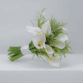 Elegant white calla lilies bouquet with greenery, ideal for flower delivery in Singapore