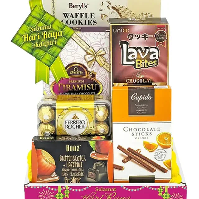 Hari Raya chocolate and snack hamper for gift and flower delivery in Singapore