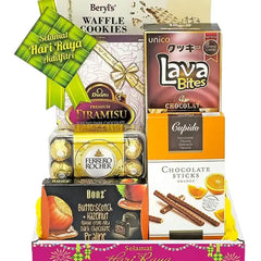Hari Raya chocolate and snack hamper for gift and flower delivery in Singapore