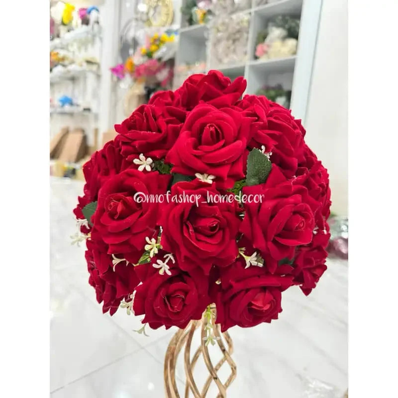 Fresh red rose bouquet with greenery, perfect for same-day flower delivery in Singapore