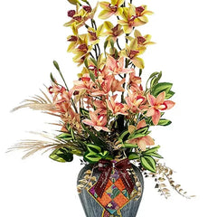 Elegant orchid arrangement in a decorative vase, perfect for flower delivery in Singapore