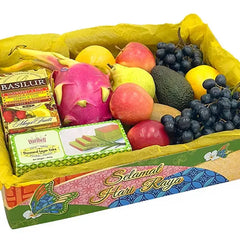 Hari Raya fruit and snack hamper for festive flower delivery in Singapore