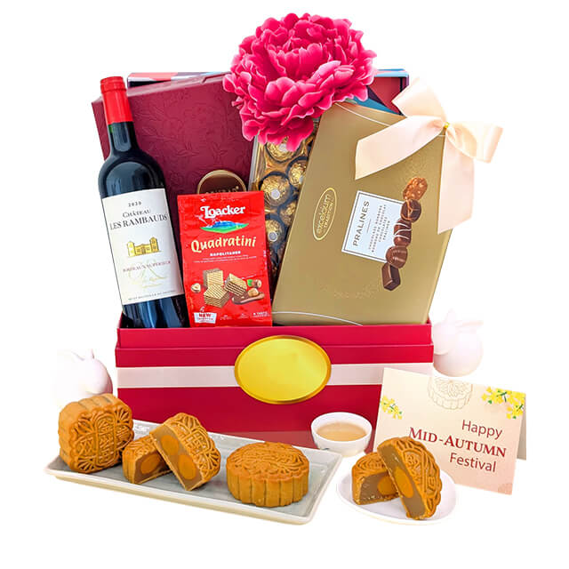 Moonlight Indulgence Mid-Autumn Gift Hamper – Conrad Mooncakes, Wine & Chocolates