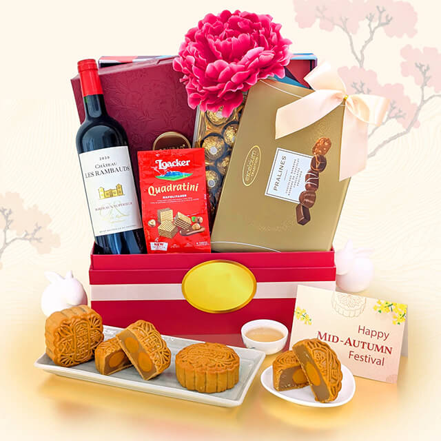 Moonlight Indulgence Mid-Autumn Gift Hamper – Conrad Mooncakes, Wine & Chocolates