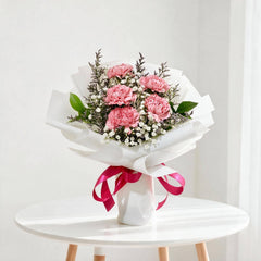 5 Carnations Bouquet with Baby Breath - Because You Are