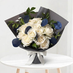 20 White Roses Bouquet - Boo Boo