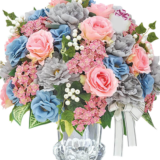 Pastel Harmony Artificial Flowers Table Arrangement - Raya Hampers