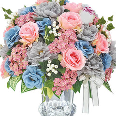 Pastel Harmony Artificial Flowers Table Arrangement - Raya Hampers