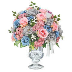 Pastel Harmony Artificial Flowers Table Arrangement - Raya Hampers