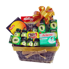 Healthy gift hamper with snacks and supplements, ideal for flower and hamper delivery in Singapore