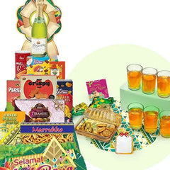 Festive hamper with snacks, cookies, drinks and gift items for delivery in Singapore